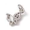 Brass Micro Pave Clear Cubic Zirconia Butterfly Charms ZIRC-F132-88P-2