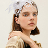 Bridal Wedding Mesh Feather Fascinator Hats Hair Chips OHAR-WH0011-47A-7