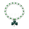 Alloy Enamel Clover Charm Bracelets BJEW-JB11191-1