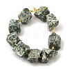 Raw Rough Natural Green Spot Jasper Beads Strands G-Z087-B16-3
