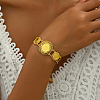 Elegant Brass Hollow Carved Gold Coin Ladies Link Chain Bracelets for Women OG3439-4-1