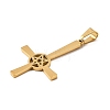 304 Stainless Steel Saint Peter's Cross Pendants STAS-R171-06G-2