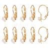 10Pcs Brass Micro Pave Clear Cubic Zirconia Leverback Earring Findings KK-TADJ0001-20A-2