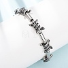 Punk 304 Stainless Steel Barbed Wire Link Chain Bracelets for Women Men BJEW-C148-02AS-1
