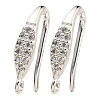 Brass Micro Pave Clear Cubic Zirconia Earring Hooks KK-R149-21S-1