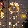 Iron & Brass & Crystal Glass Sun Catcher Pendants HJEW-K049-06A-1