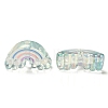 UV Plating Rainbow Iridescent Acrylic Enamel Beads OACR-G012-08-3