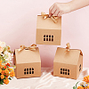 House Shaped Kraft Paper Folding Gift Box with Hollow Window and Ribbon AJEW-WH0166-88A-3