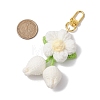 Handmade Crochet Cotton Cherry Flower Hanging Ornaments HJEW-JM02667-05-3