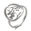 Tree of Life 201 Stainless Steel Finger Rings RJEW-G278-10P-1