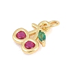 Brass Micro Pave Cubic Zirconia Charms KK-H273-49G-02-2