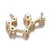 Brass Micro Clear Cubic Zirconia Pendants ZIRC-F120-019G-3