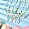 Glass & Shell Pearl &  Synthetic Non-magnetic Hematite Beaded Necklaces NJEW-JN04976-2
