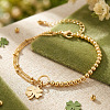 Four Leaf Clover 304 Stainless Steel Charm Bracelets UY0745-2-3