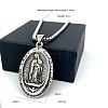 Vintage 304 Stainless Steel Oval with Emboss Virgin Pendant Box Chain Necklaces for Women AV8349-6