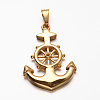 304 Stainless Steel Anchor Pendants STAS-M202-03G-1
