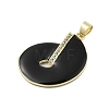 Disc Rack Plating Brass Micro Pave Cubic Zirconia Pendants KK-Z074-17G-3