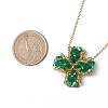 Glass Beaded Clover Pendant Necklaces NJEW-MZ00067-02-2