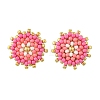 Glass Seed Bead Stud Earrings EJEW-MZ00741-01-3