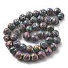 Electroplated Natural Lava Rock Beads Strands G-A251-D01-01I-2