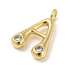 Rack Plating Brass Micro Pave Cubic Zirconia Pendants KK-A200-24G-A-2