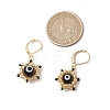 Star of David Evil Eye Handmade Glass Seed Beads with Lampwork Hoop Earrings EJEW-MZ00389-5