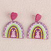 Easter Acrylic Glitter Powder Dangle Stud Earrings FS-WG58748-09-1