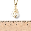 Natural Baroque Keshi Pearl Moon Teardrop Pendant 304 Stainless Steel Satellite Chain Necklaces for Women NJEW-JN06175-4