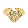 Brass Micro Pave Cubic Zirconia Open Finger Ring RJEW-C069-09G-2