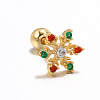 Snowflake Brass Cubic Zirconia Stud Earrings FS-WGD4C14-13-1