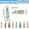 50Pcs Faceted Glass Pendants GLAA-SC0002-79-2