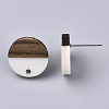 Resin & Walnut Wood Stud Earring Findings MAK-N032-003A-B02-3