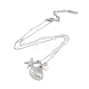 304 Stainless Steel with Shell Pearl Pendant Necklaces NJEW-Z033-02P-1