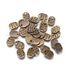 Tibetan Style Alloy Oval Charms TIBEP-Q035-08AB-NR-1