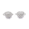 Brass Micro Pave Clear Cubic Zirconia Box Clasps KK-Q074-07P-1
