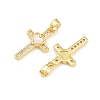 Brass Micro Pave Clear Cubic Zirconia Pendants CU-CBAA571-17G-2