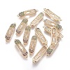 Brass Micro Pave Cubic Zirconia Links ZIRC-L077-002-G-NF-1