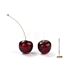 Lifelike Cherry Resin Dangle Stud Earrings EJEW-F274-01B-3