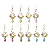 Vortex Spiral Glass Dangle Earrings EJEW-JE06861-2