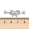 Brass Micro Pave Clear Cubic Zirconia Fold Over Clasps KK-H202-21P-3