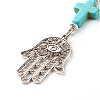 Synthetic Howlite Bead and Synthetic Turquoise beads Keychain KEYC-JKC00267-04-3