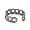 Curb Chain Shape & Wire Wrap Cuff Rings Set RJEW-D116-05B-4