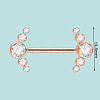 304 Stainless Steel Crystal Rhinestone Barbell Nipple Rings WG5DFA5-25-1