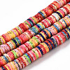 Handmade Polymer Clay Beads Strand X-CLAY-T018-04D-1
