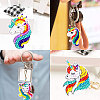 DIY 5Pcs Unicorn Diamond Painting Keychain Kits DIY-SC0016-86-6