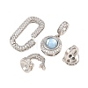 Flat Round Brass Micro Pave Cubic Zirconia Fold Over Clasps KK-U059-62P-2