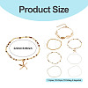 2 Bags Summer Beach Glass Seed Beaded & Natural Shell & Alloy Starfish Charm Anklet Sets AJEW-TA0003-69F-4