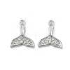 Brass Micro Pave Clear Cubic Zirconia Charms KK-H460-34P-1