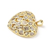 Brass Micro Pave Clear Cubic Zirconia Pendants KK-B141-03G-03-2