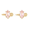 Brass Pave Cubic Zirconia Horse Eye Connector Charms KK-P347-03G-3